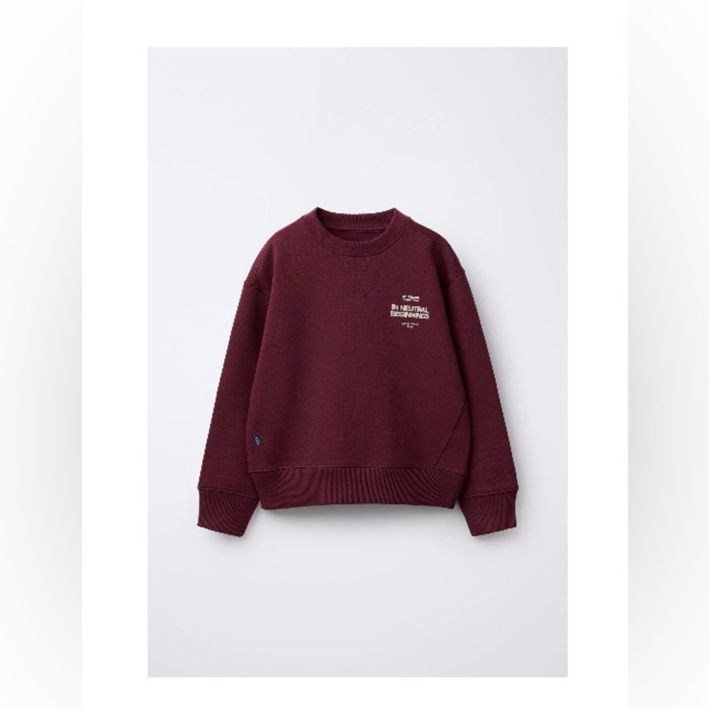 Zara Kids Burgundy Crewneck Sweatshirt Size 8